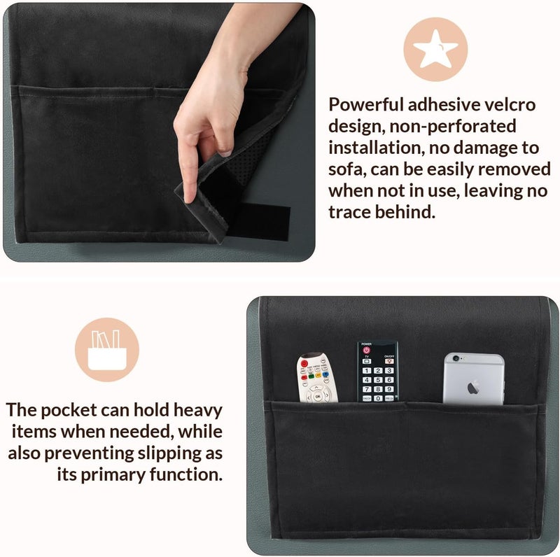 SofGlowly Head Recliner Pillow Adjustable Shredded Memory Foam Headrest Pillow for Recliners,Non-Slip Velvet Cushion for Pain Relief Neck Support Pillow for Travel Home Recliner Sofa Armchair (Black) - Image 5